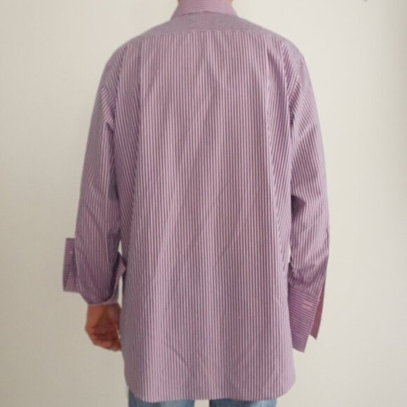 Charles Tyrwhitt Jermyn Street London Pink Purple non-Iron Dress Shirt 16 - Picture 2 of 9